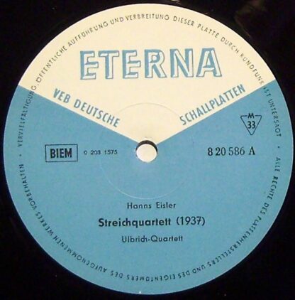 Eterna 8 20 586 - Hanns Eisler - Streichquartett (1937) / Septet - Image 3