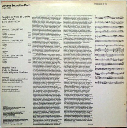 Eterna 8 27 216 - Johann Sebastian Bach, Siegfried Pank, Isolde - Image 2