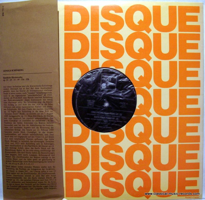 harmonia mundi France HM 752 - Arnold Schoenberg, Claude Helffer - Image 2