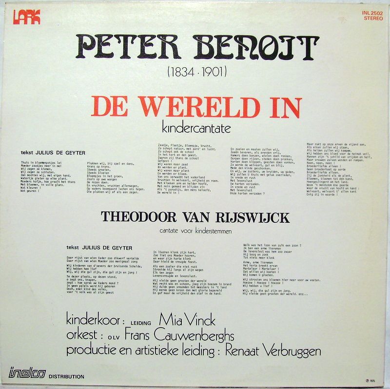 Lark INL 2502 - Peter Benoit - De Wereld In / Theodoor Van Rijsw - Image 2