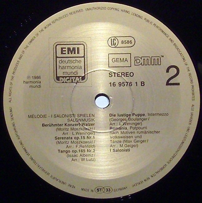 EMI 16 9576 1 - I Salonisti - Melodie - I Salonisti Spielen Salo - Image 3
