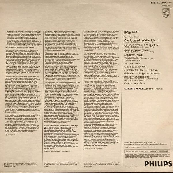 Philips 9500 775 - Franz Liszt, Alfred Brendel - Late Piano Work - Image 2