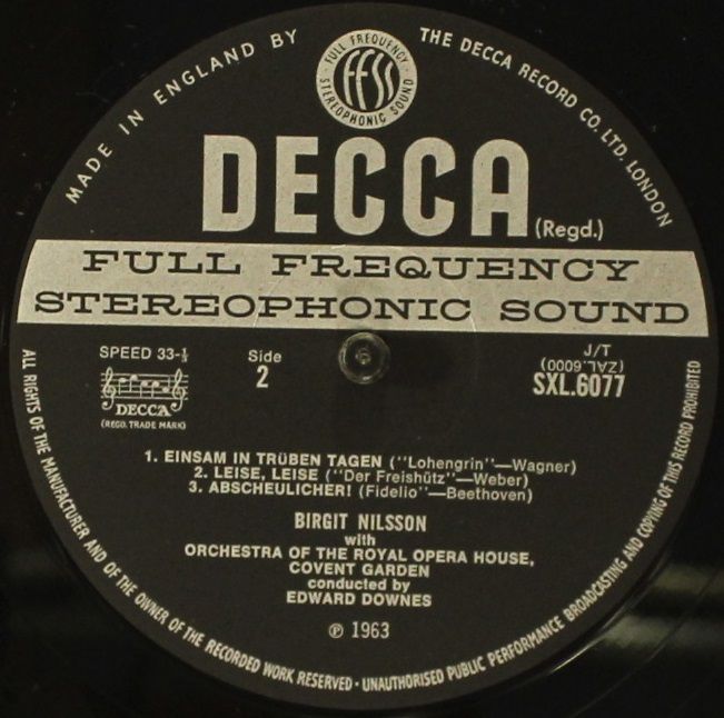 DECCA SXL 6077 - Birgit Nilsson, Edward Downes, Orchestra Of The - Image 3