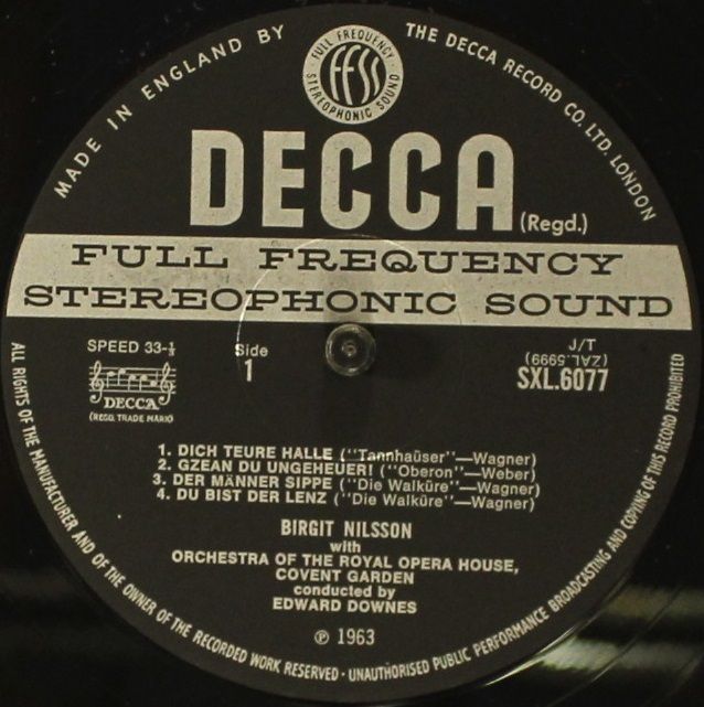 DECCA SXL 6077 - Birgit Nilsson, Edward Downes, Orchestra Of The - Image 4