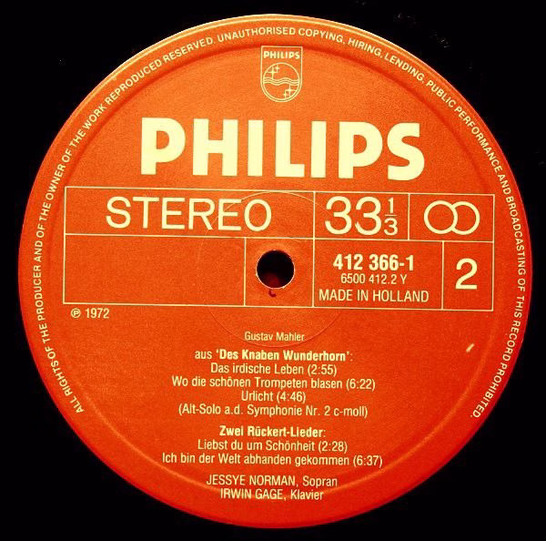 Philips 412 366-1 - Jessye Norman, Irwin Gage, Franz Schubert, G - Image 10