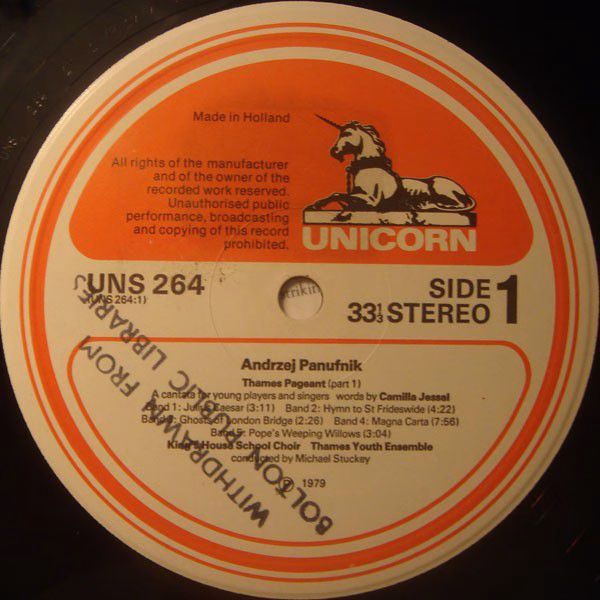 Unicorn Records (3) UNS 264 - Andrzej Panufnik, Camilla Jessel, - Image 5