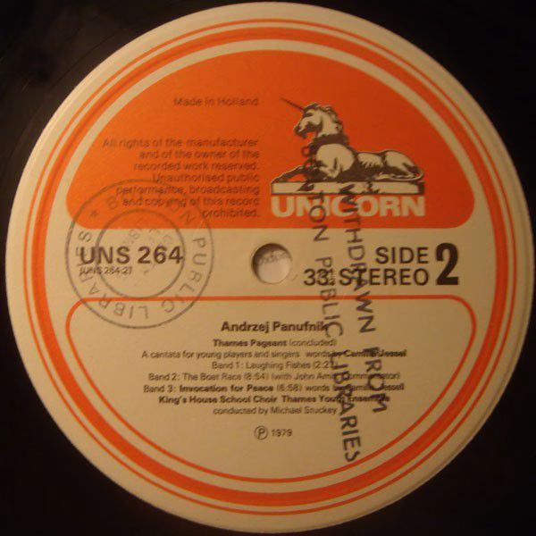 Unicorn Records (3) UNS 264 - Andrzej Panufnik, Camilla Jessel, - Image 6