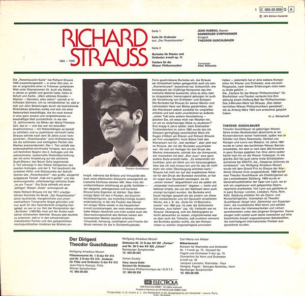 His Master's Voice C065-30 859 - Richard Strauss, Jean Hubeau, B - Image 3