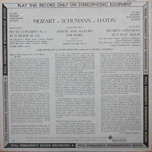 London Records CS 6091 - Joseph Haydn, Wolfgang Amadeus Mozart, - Image 2