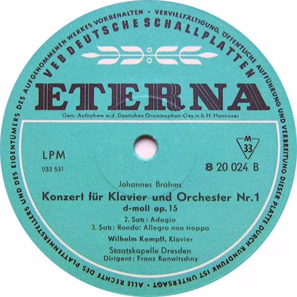 Eterna 8 20 024 - Johannes Brahms, Staatskapelle Dresden, Franz - Image 4