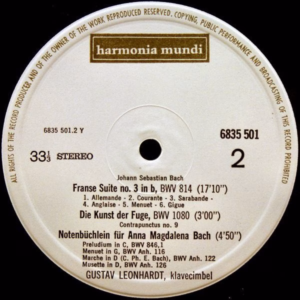 Harmonia Mundi 6835 501 - Johann Sebastian Bach, Gustav Leonhard - Image 4