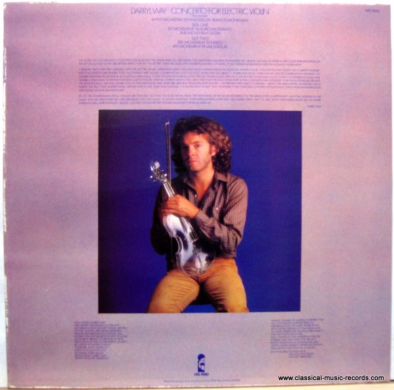 EMI ILPS 9550 - Darryl Way - Concerto For Electric Violin - Image 3