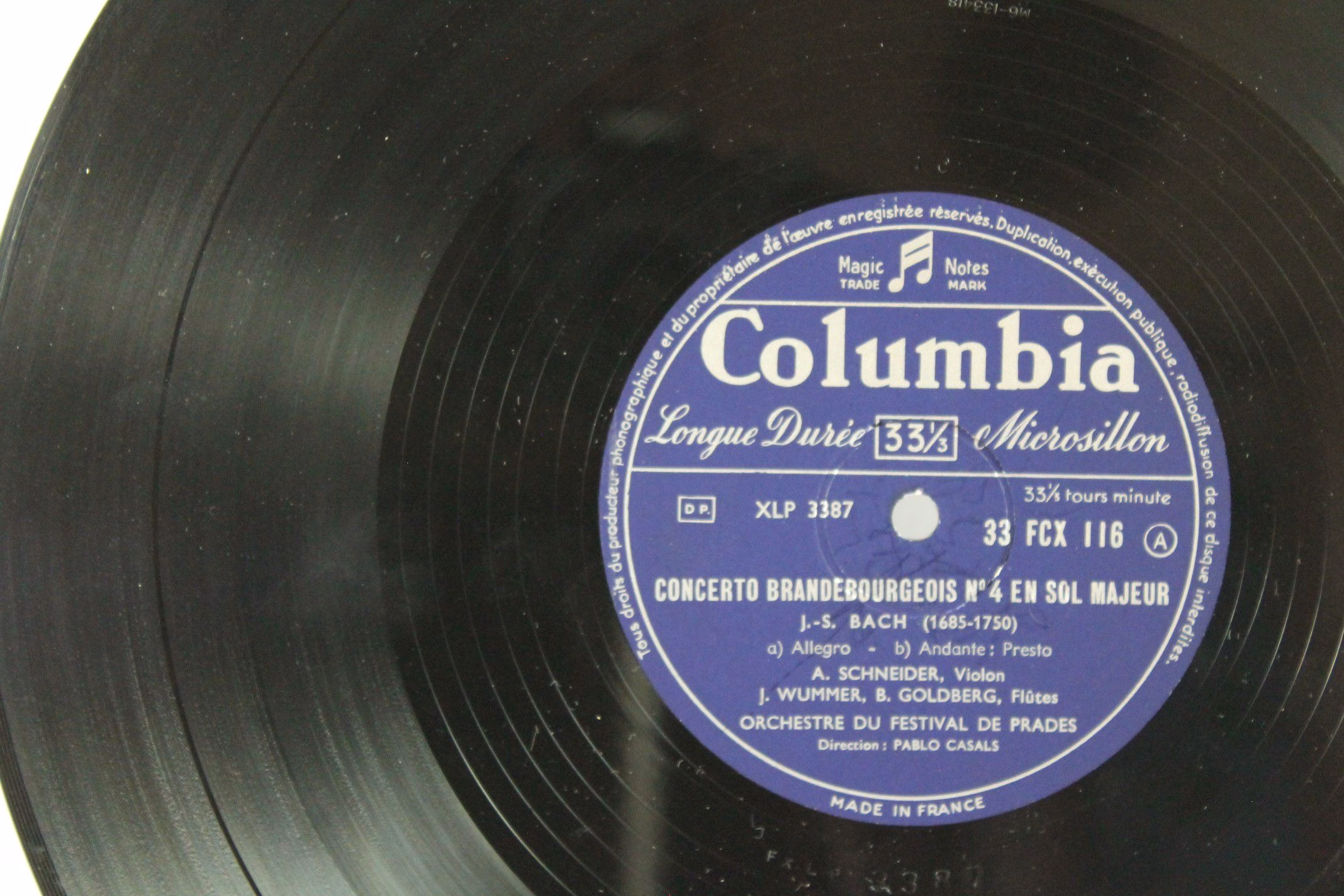 Columbia 33 FCX 116 - Johann Sebastian Bach, Pablo Casals - Conc - Image 4
