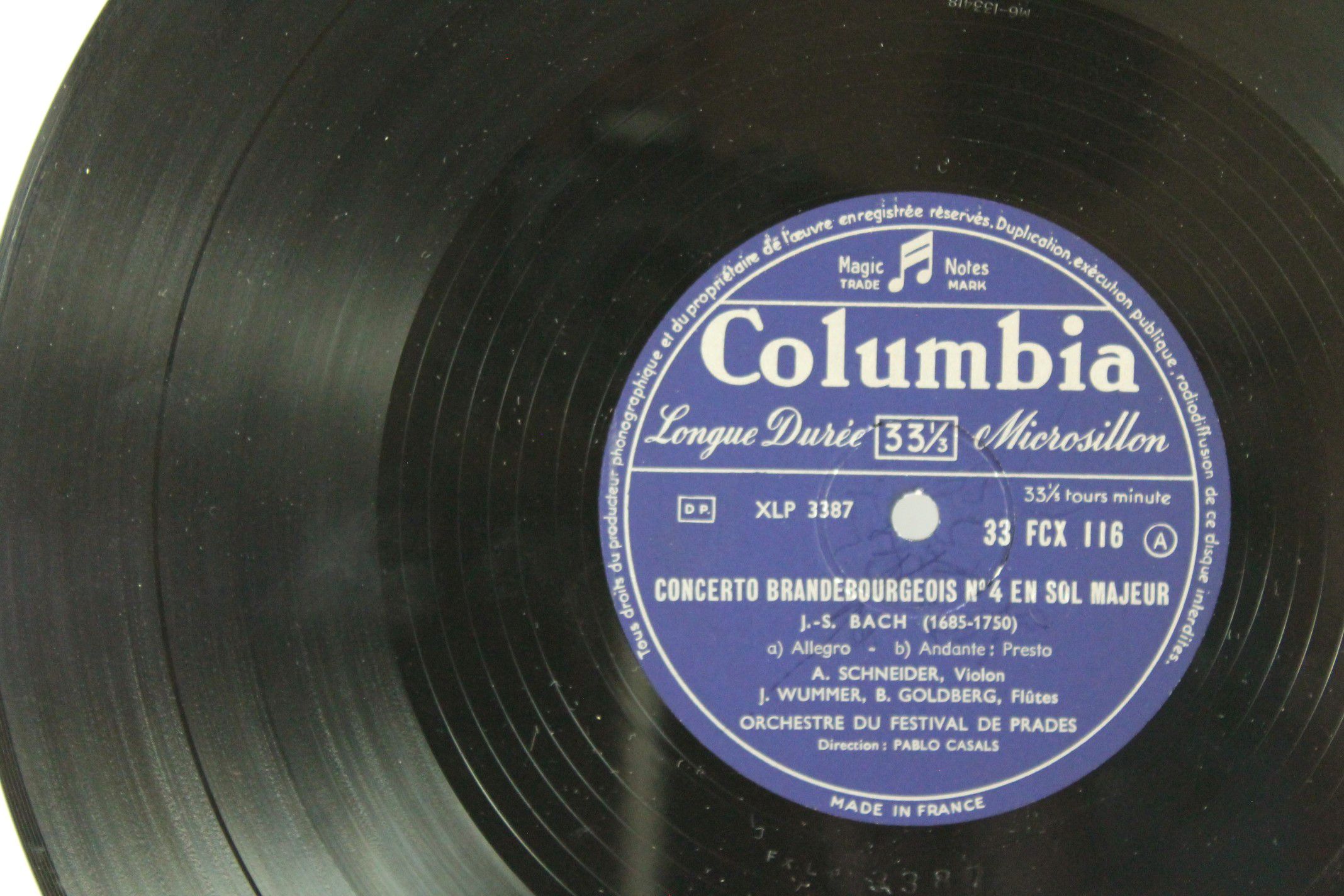 Columbia 33 FCX 116 - Johann Sebastian Bach, Pablo Casals - Conc - Image 4