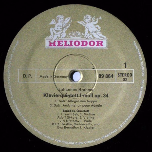 HELIODOR 89 864 - Johannes Brahms, Eva Bernáthová, Janáček Quart - Image 3