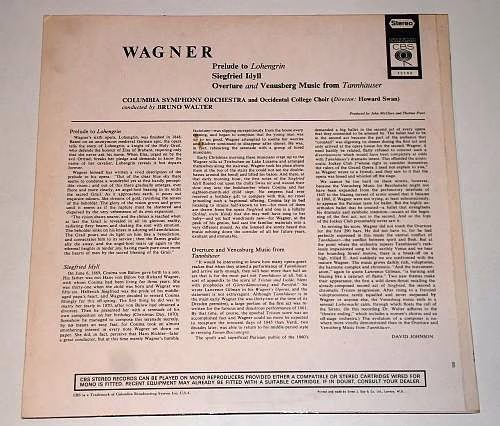 CBS 72143 - Richard Wagner, Bruno Walter, Columbia Symphony Orch - Image 2