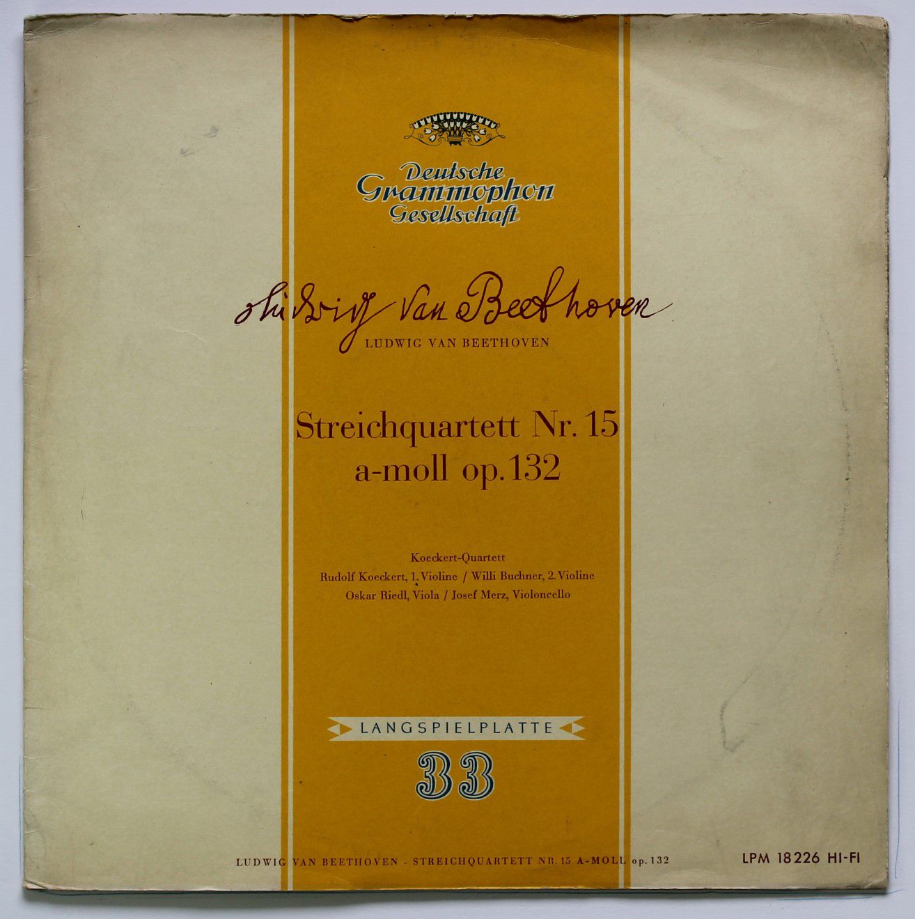 Deutsche Grammophon LPM 18 226 - Ludwig van Beethoven, Koeckert-