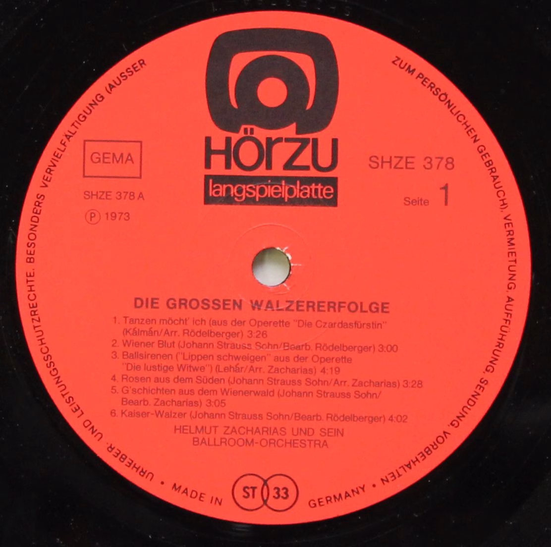 HÖR ZU SHZE 378 - Helmut Zacharias And His Orchestra - Die Gross - Image 3