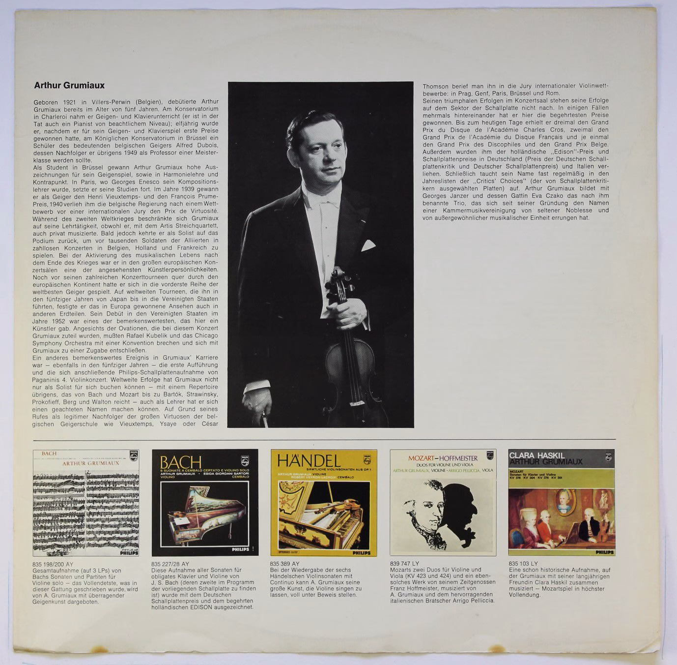 Philips 88405 DY - Arthur Grumiaux, London Symphony Orchestra, W - Image 3