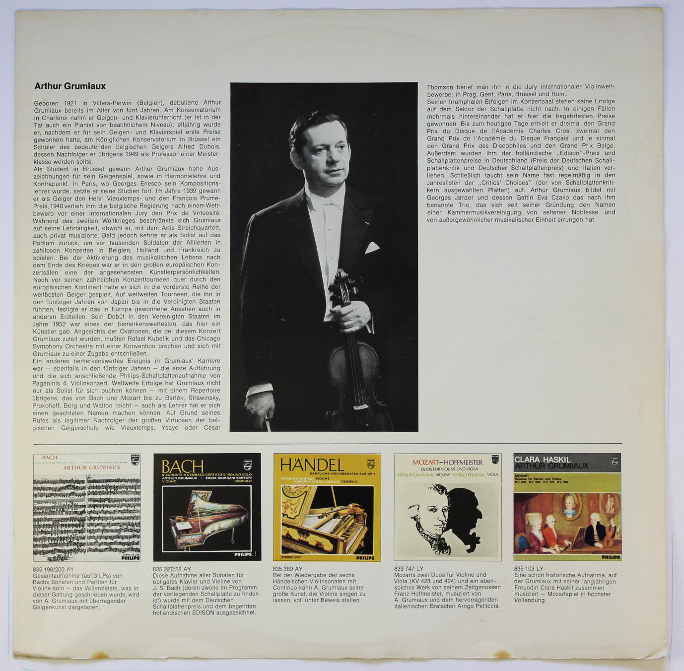 Philips 88405 DY - Arthur Grumiaux, London Symphony Orchestra, W - Image 3