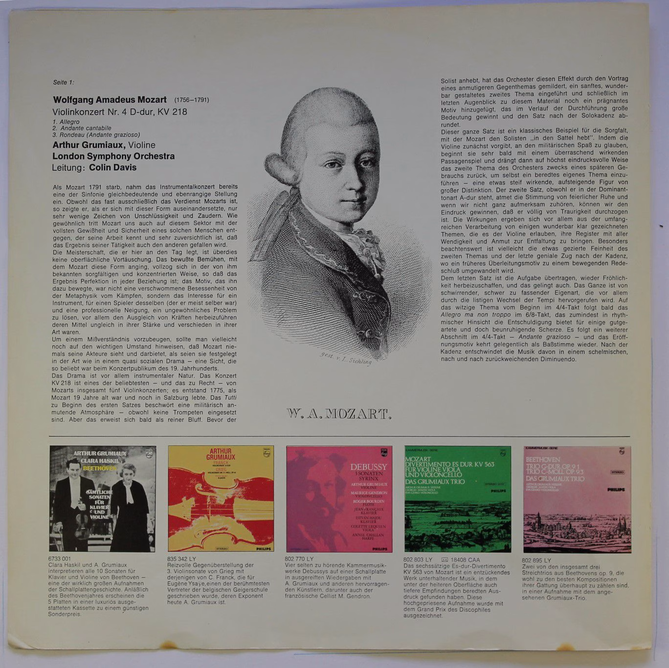 Philips 88405 DY - Arthur Grumiaux, London Symphony Orchestra, W - Image 4