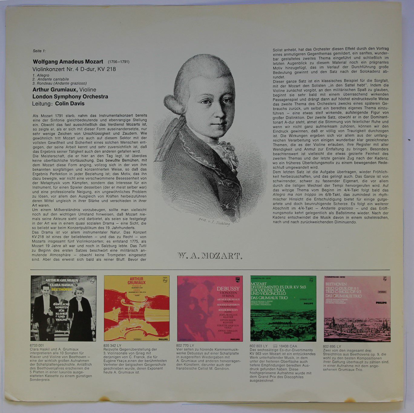 Philips 88405 DY - Arthur Grumiaux, London Symphony Orchestra, W - Image 4