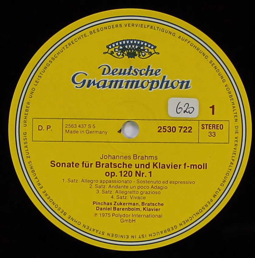 Deutsche Grammophon 2530 722 - Johannes Brahms, Pinchas Zukerman - Image 3