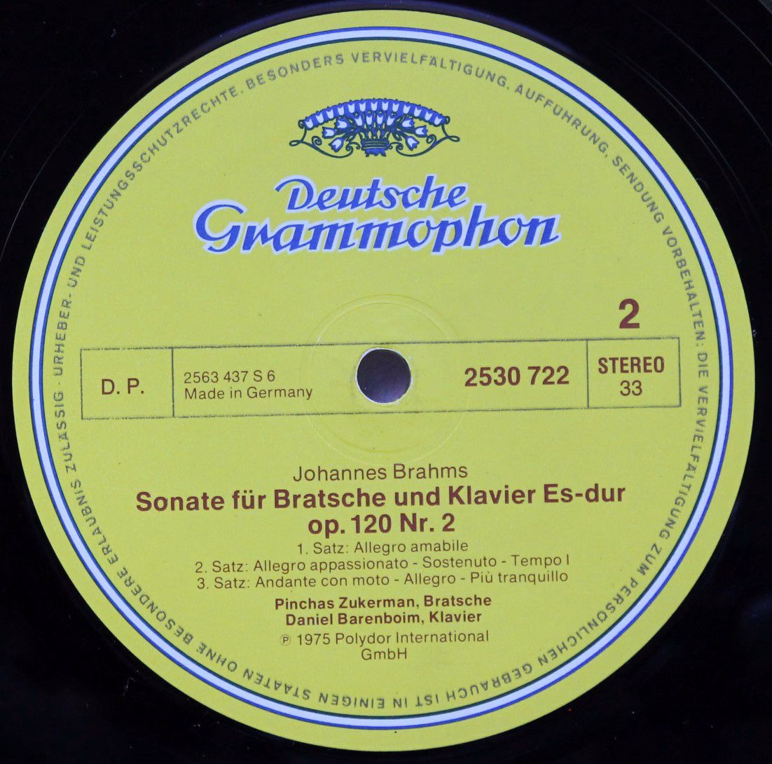 Deutsche Grammophon 2530 722 - Johannes Brahms, Pinchas Zukerman - Image 4