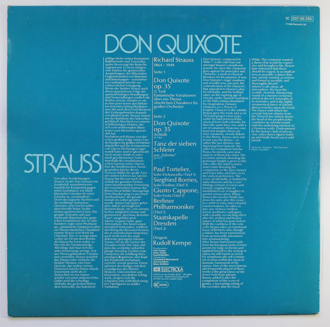 EMI Electrola GmbH 1C 037-03 255 - Richard Strauss, Rudolf Kempe - Image 2