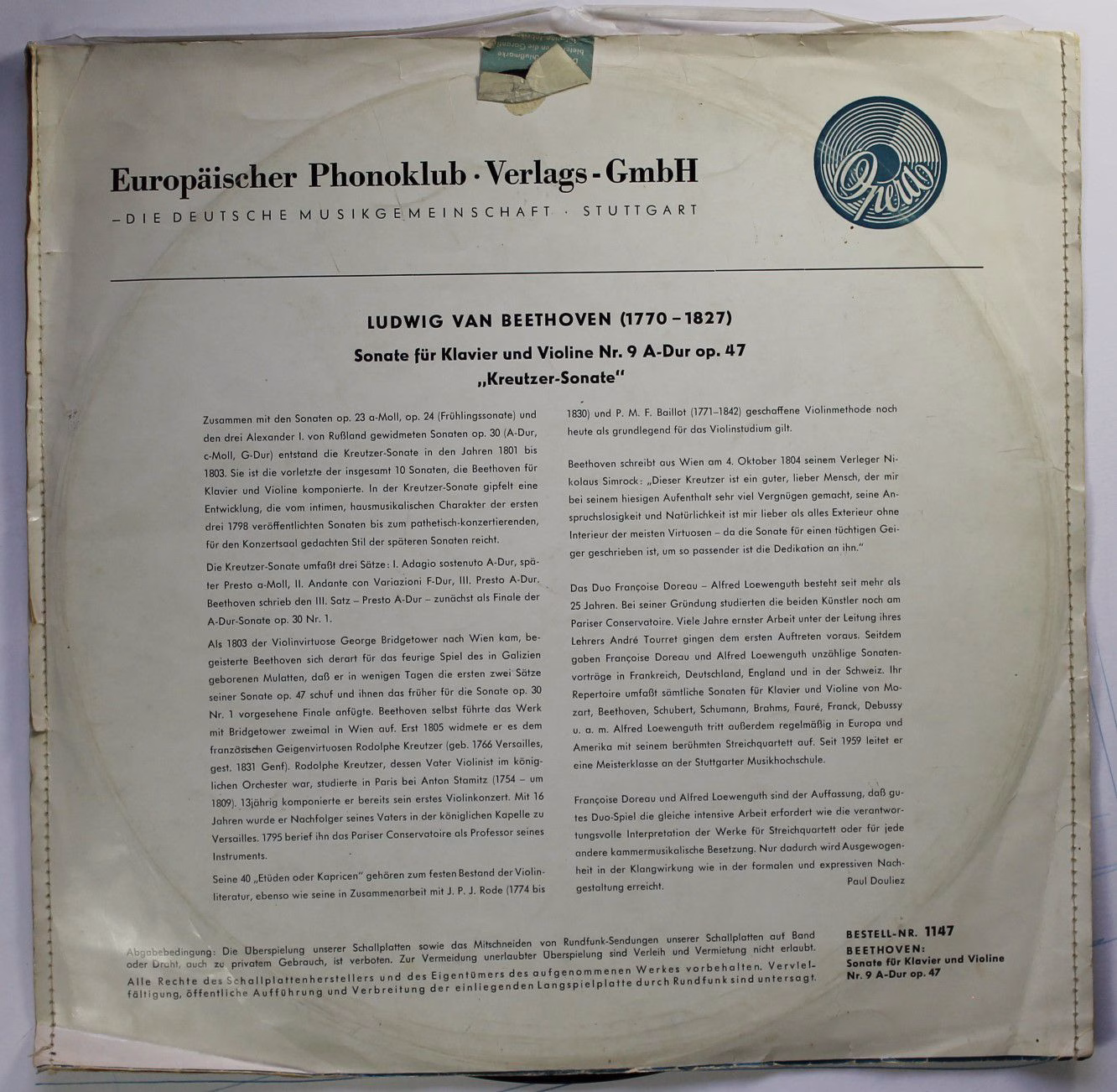 Opera 1147 - Ludwig Van Beethoven, Françoise Doreau, Alfred Loew - Image 2
