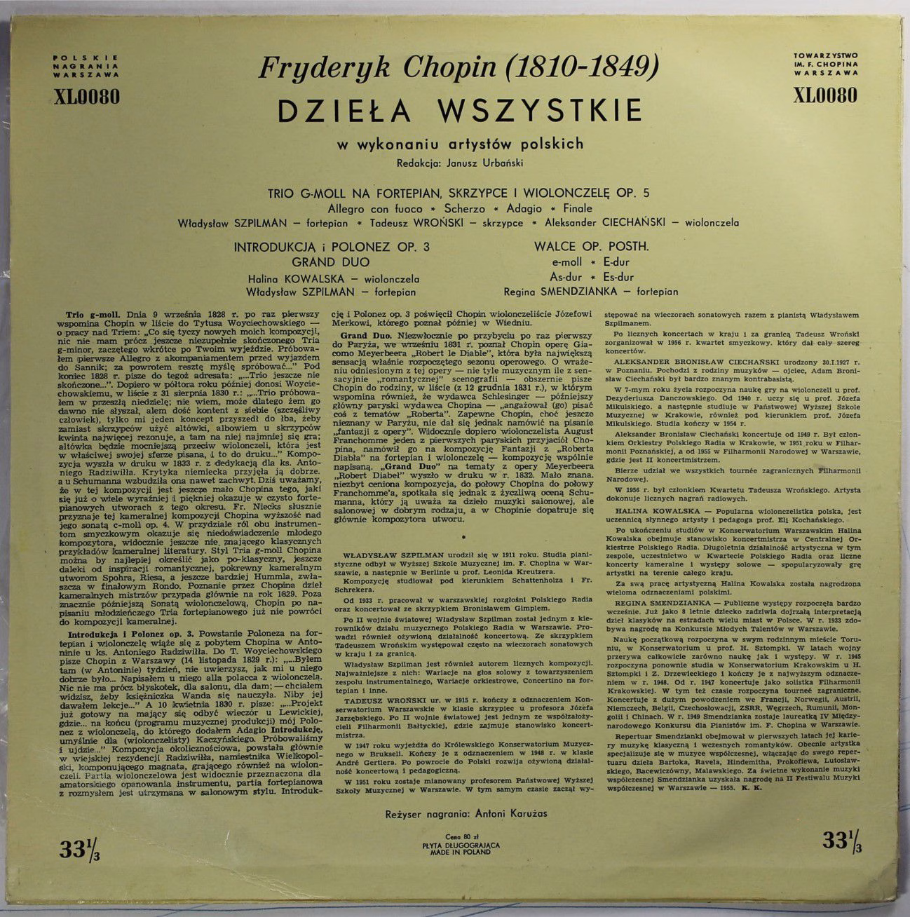 Polskie Nagrania Muza SX 0062 - Frédéric Chopin, Halina Czerny-S - Image 2