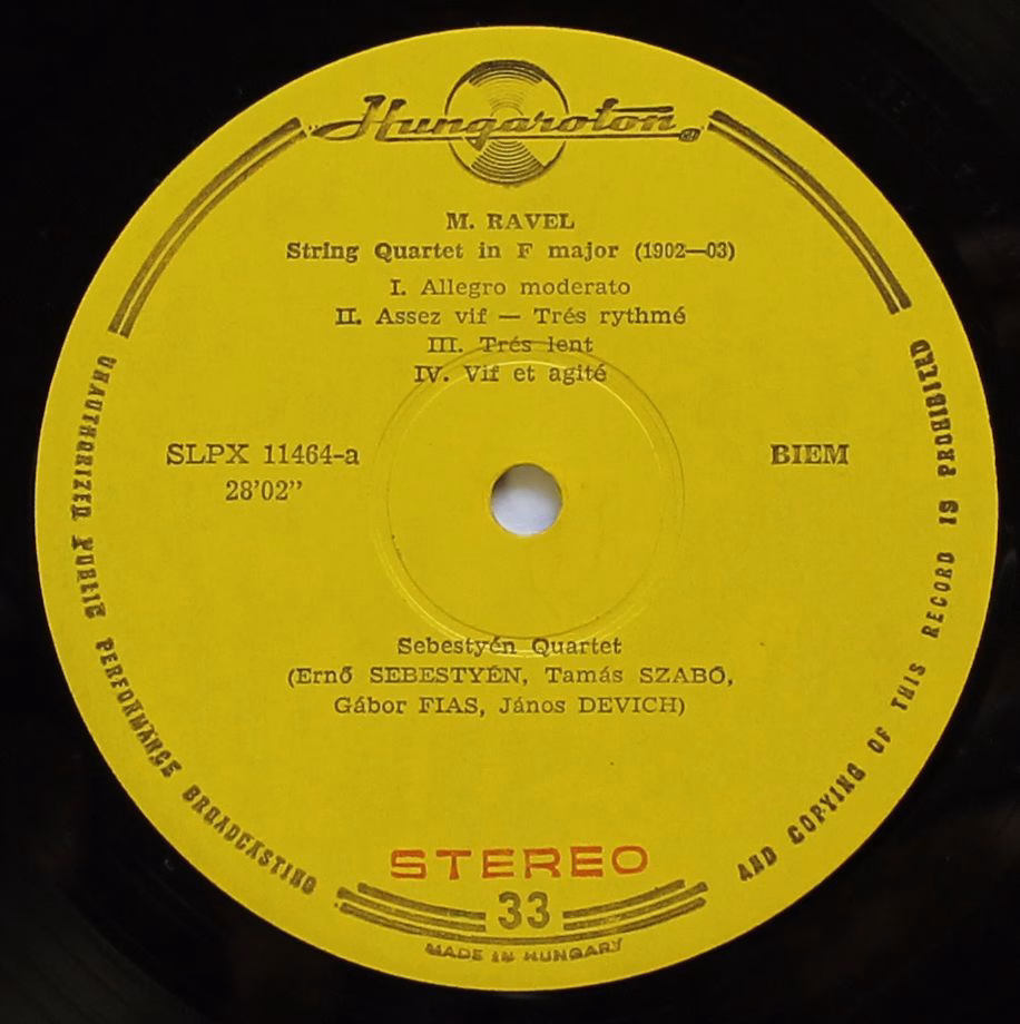Hungaroton LPX 11464 - Maurice Ravel, Antonín Dvořák, Sebestyén - Image 3