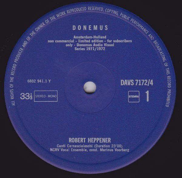 Donemus DAVS 7172/4 - Robert Heppener, Rob du Bois, Jan van Vlij - Image 2