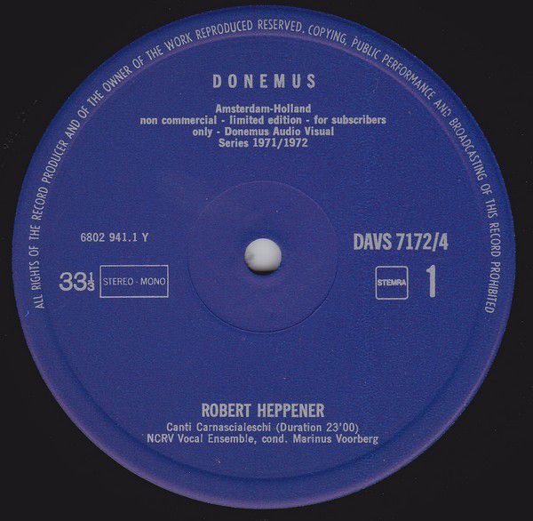 Donemus DAVS 7172/4 - Robert Heppener, Rob du Bois, Jan van Vlij - Image 2