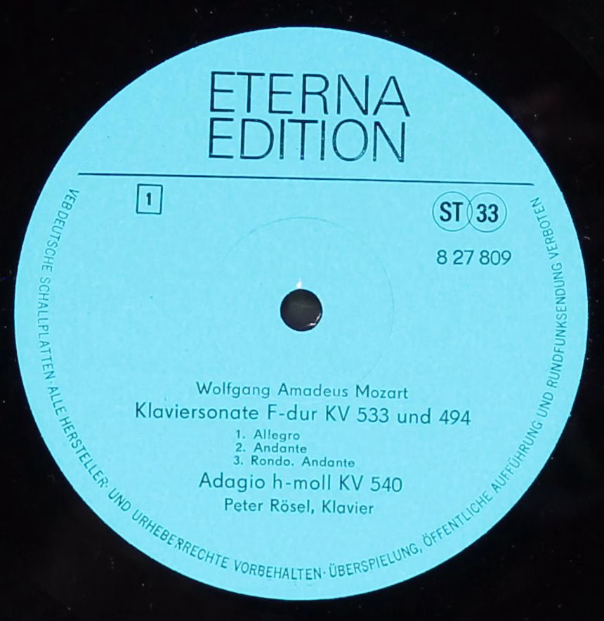 Eterna 8 27 809 - Wolfgang Amadeus, Peter Rösel - Klaviersonaten - Image 3