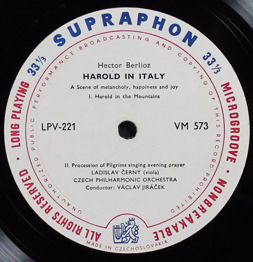 Supraphon LPV-221 - Hector Berlioz, Ladislav Černý, The Czech Ph - Image 3