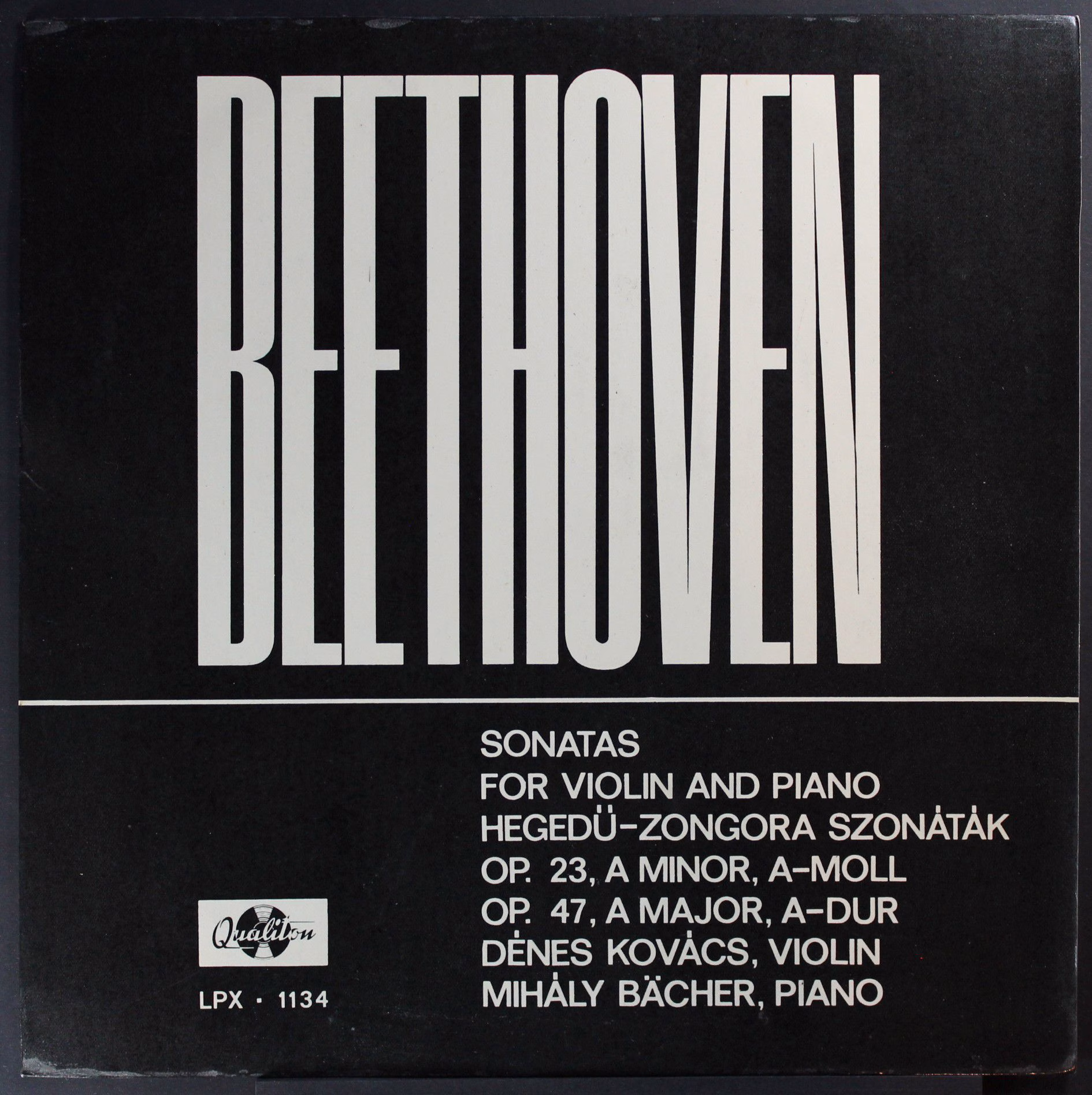 Qualiton LPX 1134 - Ludwig van Beethoven, Dénes Kovács, Mihály B