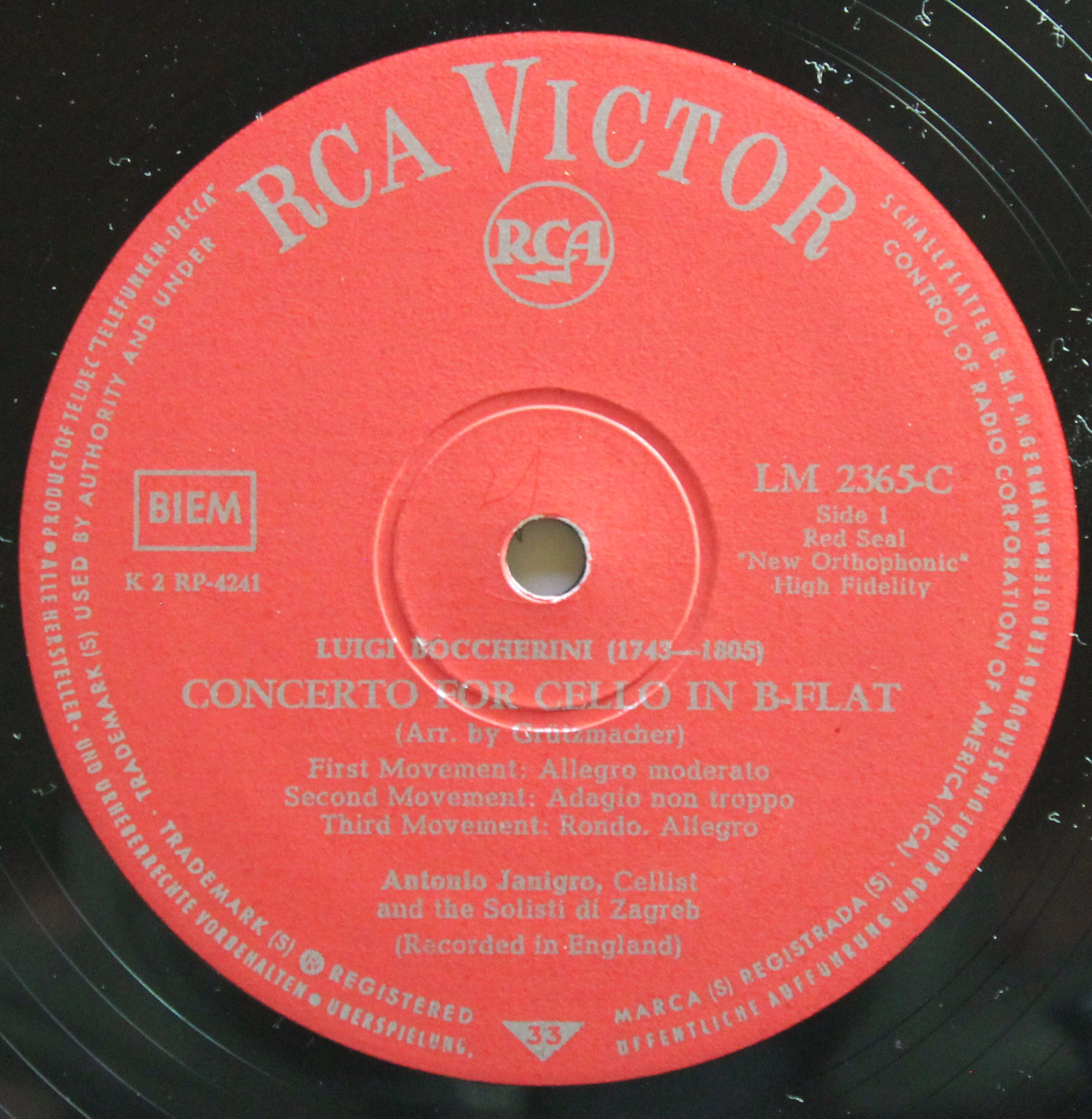 RCA Victor Red Seal LM-2365-C - Antonio Janigro, Zagrebački Soli - Image 3