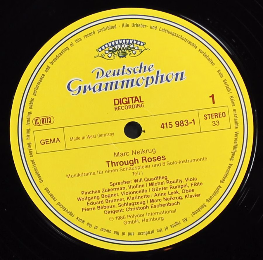 Deutsche Grammophon 415 983-1 - Will Quadflieg, Pinchas Zukerman - Image 2