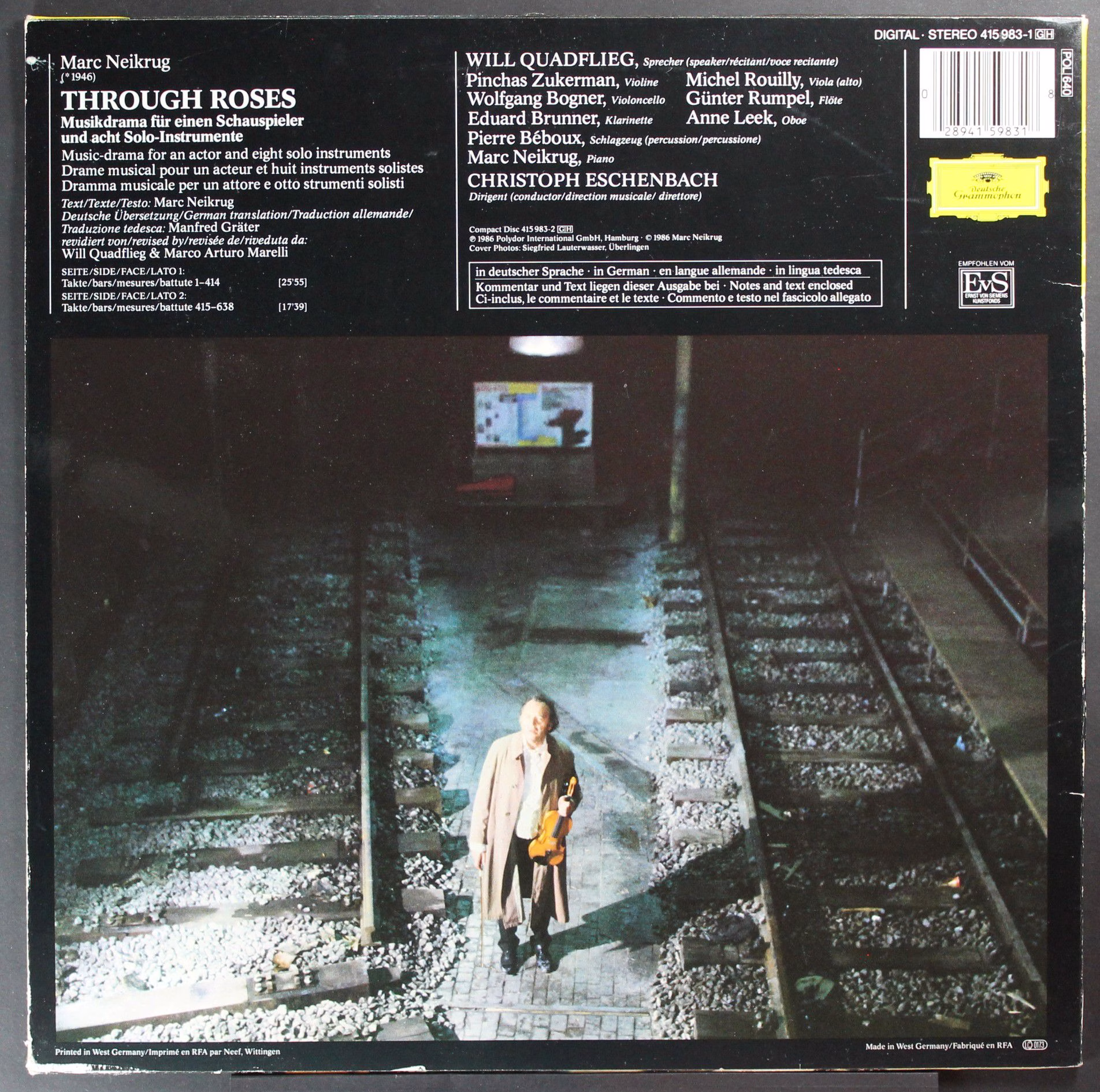 Deutsche Grammophon 415 983-1 - Will Quadflieg, Pinchas Zukerman - Image 3