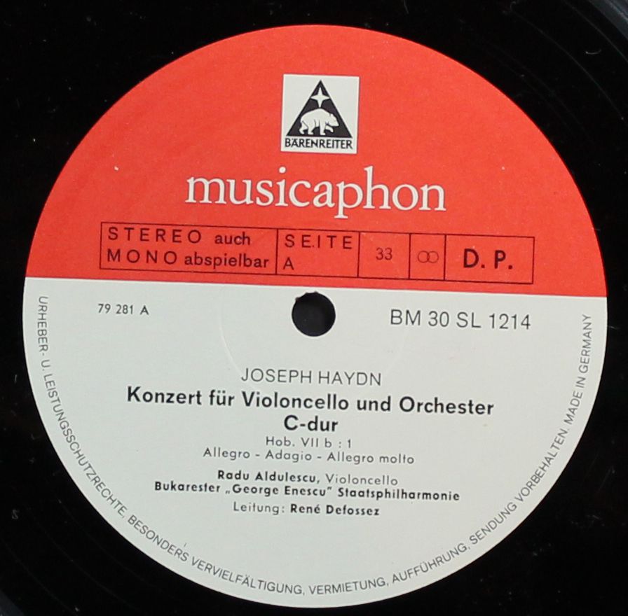 Bärenreiter-Musicaphon BM 30 SL 1214 - Joseph Haydn, Luigi Bocch - Image 3