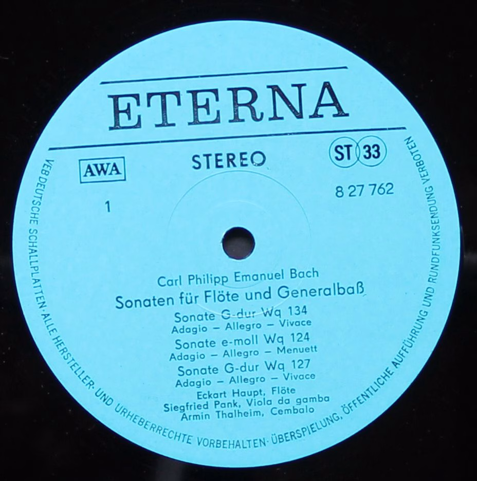 Eterna 8 27 762 - Carl Philipp Emanuel Bach, Eckart Haupt, Siegf - Image 2