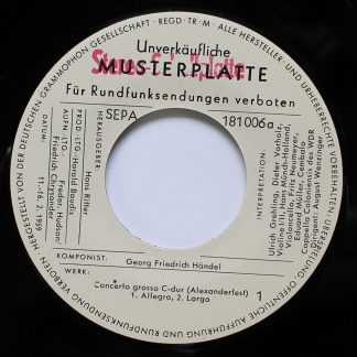 Deutsche Grammophon 181006 - Georg Friedrich Händel, Cappella Co