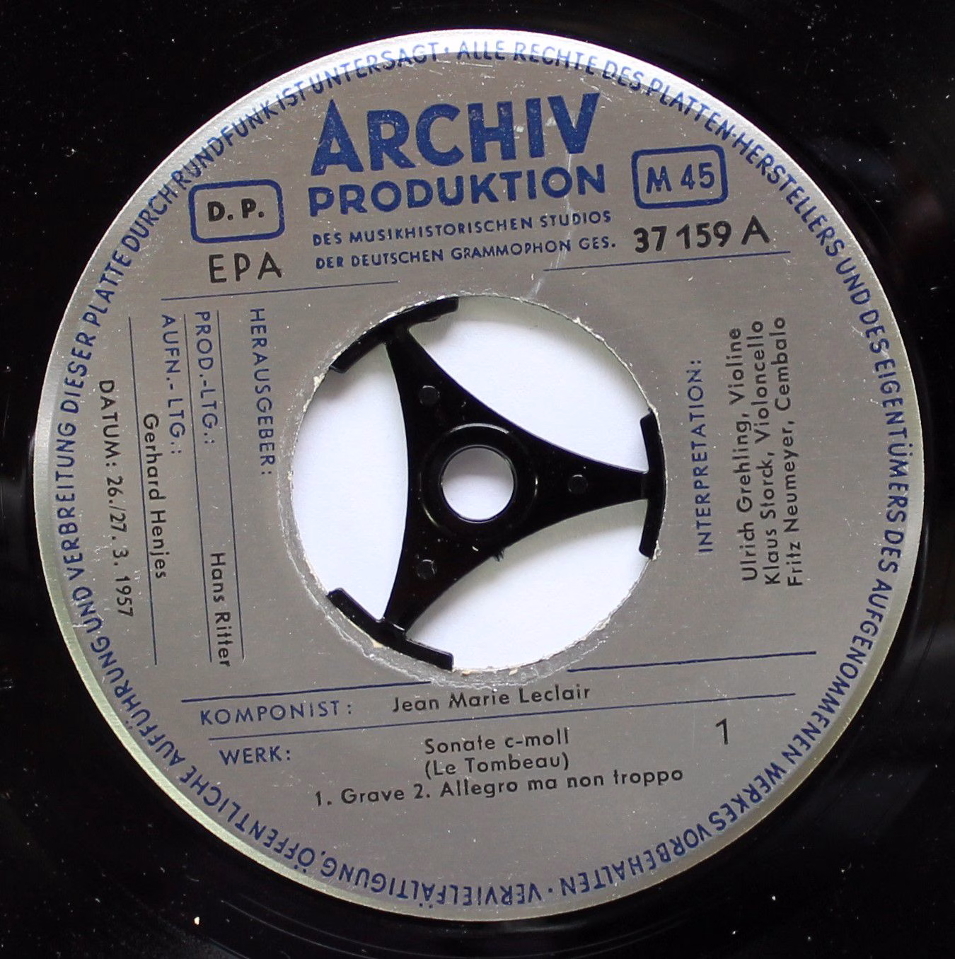 Archiv Produktion 37 159 EPA - Jean-Marie Leclair - Sonate Für V - Image 3
