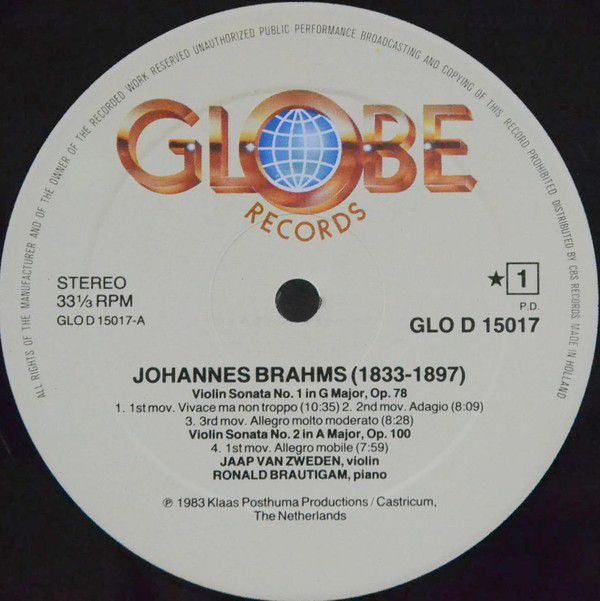 Globe GLO D15017 - Johannes Brahms, Jaap van Zweden, Ronald Brau - Image 3