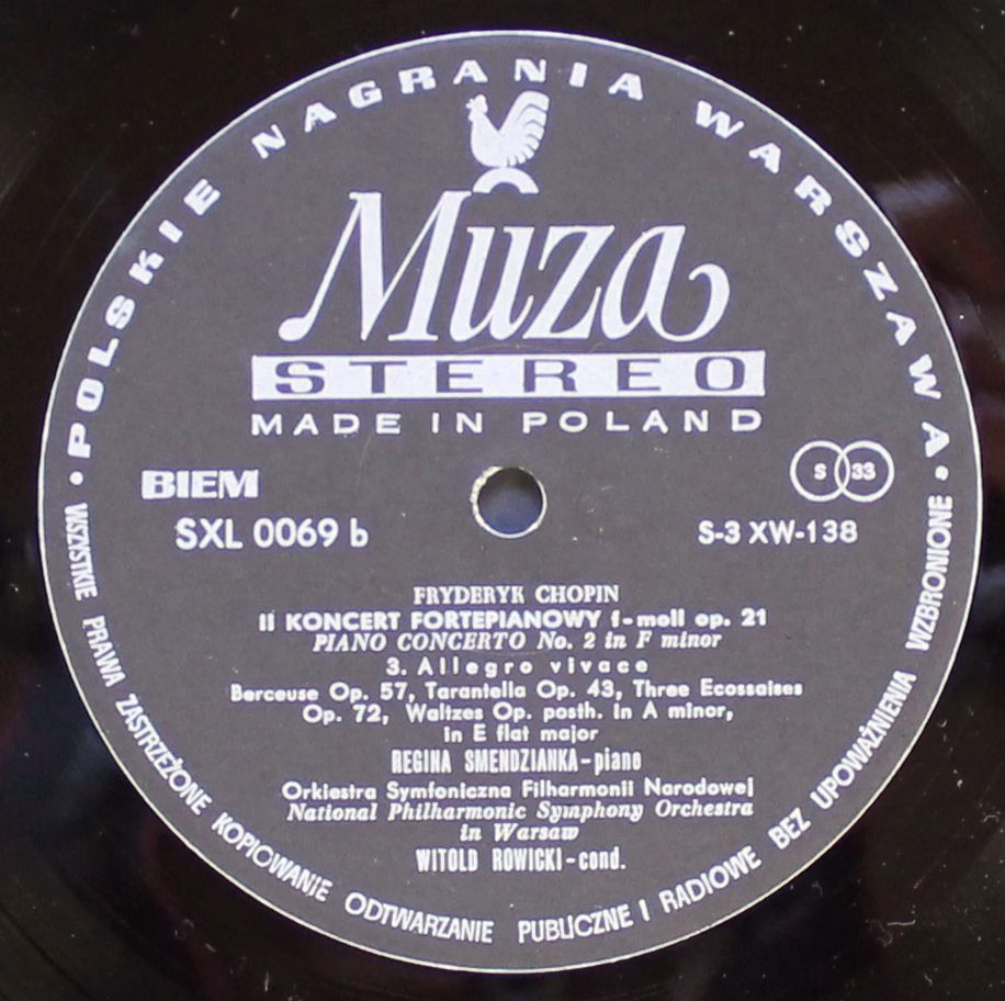 Polskie Nagrania Muza SXL 0069 - Frédéric Chopin - Piano Concert - Image 2