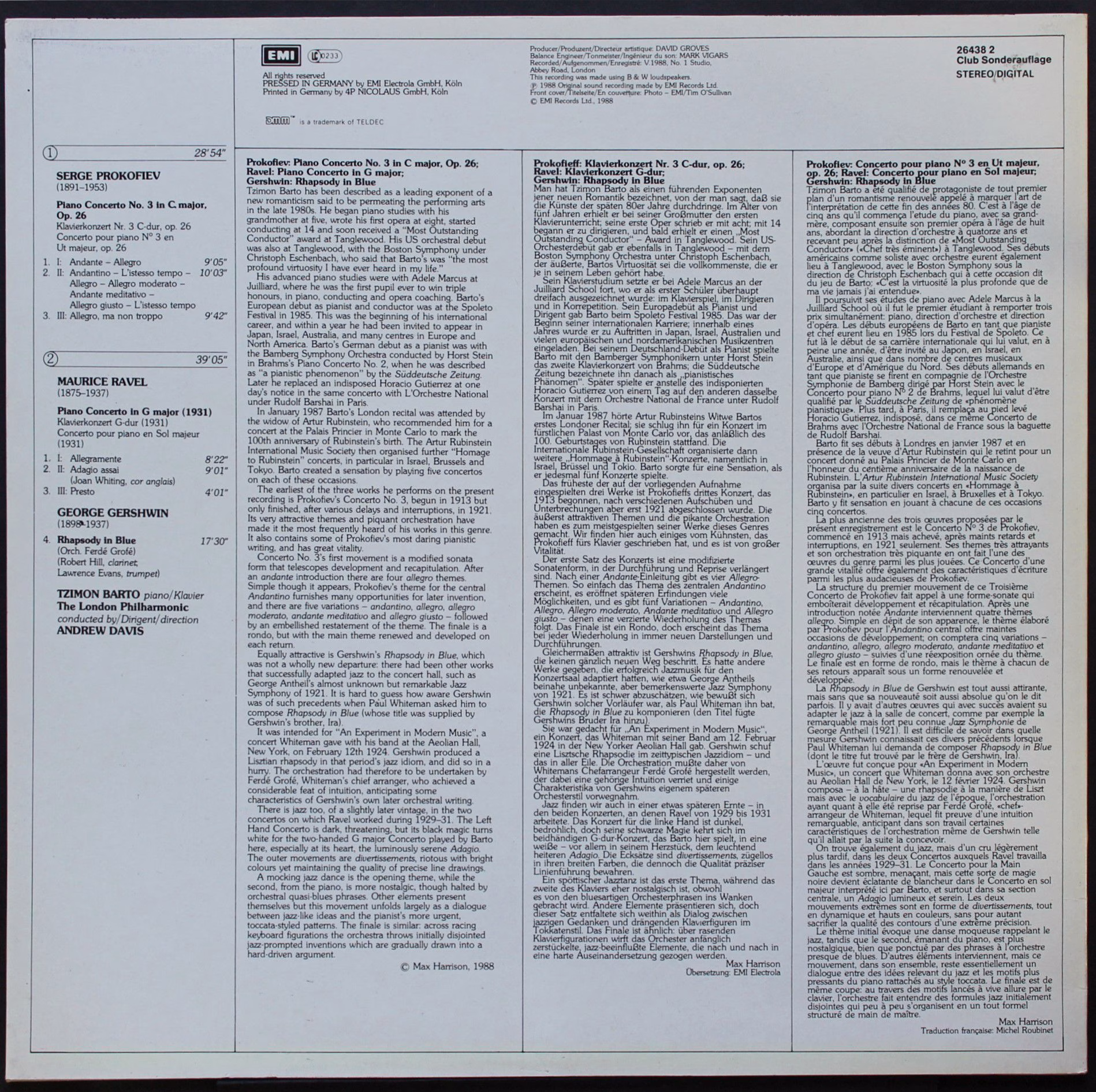 His Master's Voice Digital 7 49495 1 - Tzimon Barto, London Phil - Image 2