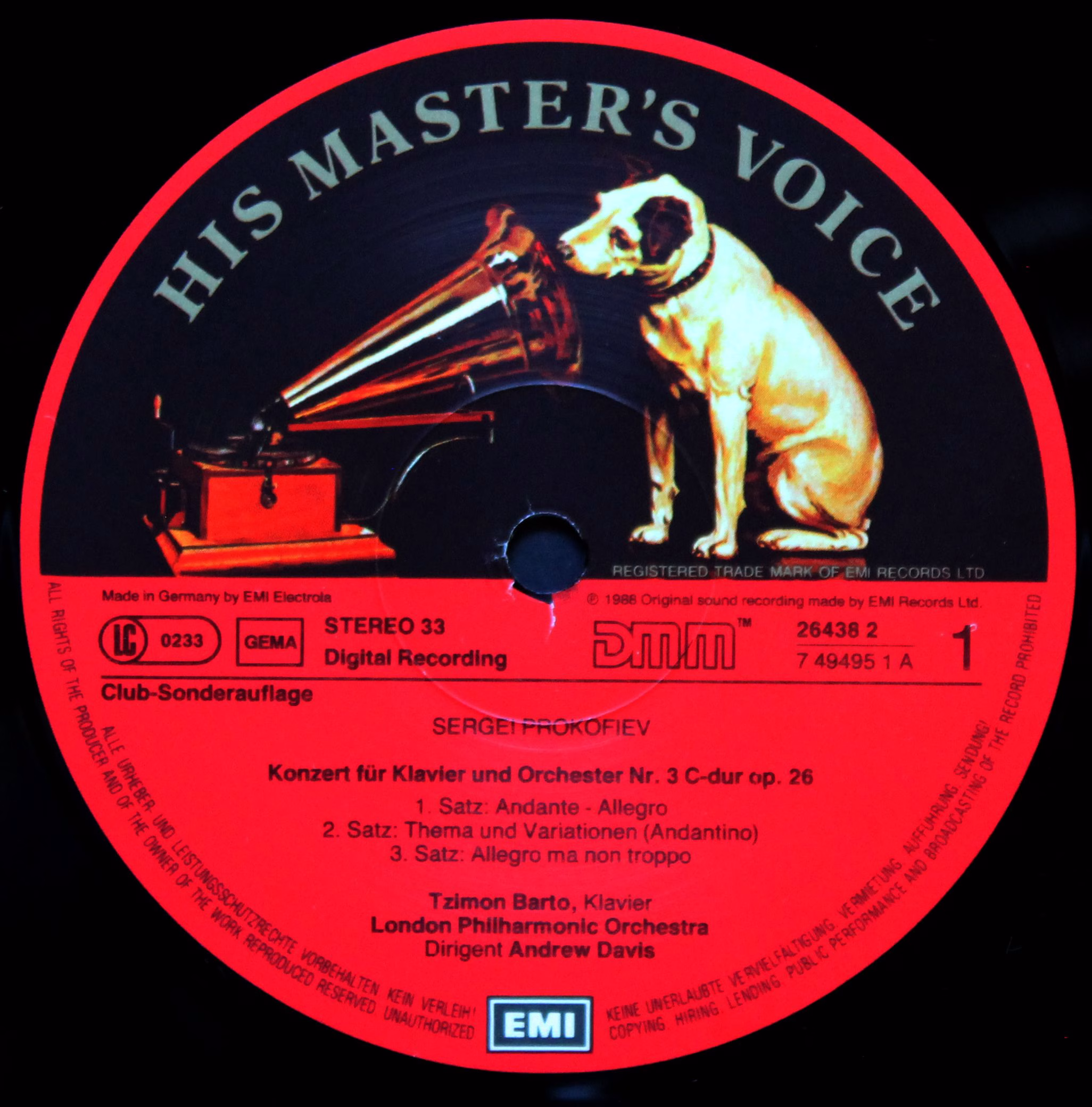 His Master's Voice Digital 7 49495 1 - Tzimon Barto, London Phil - Image 3