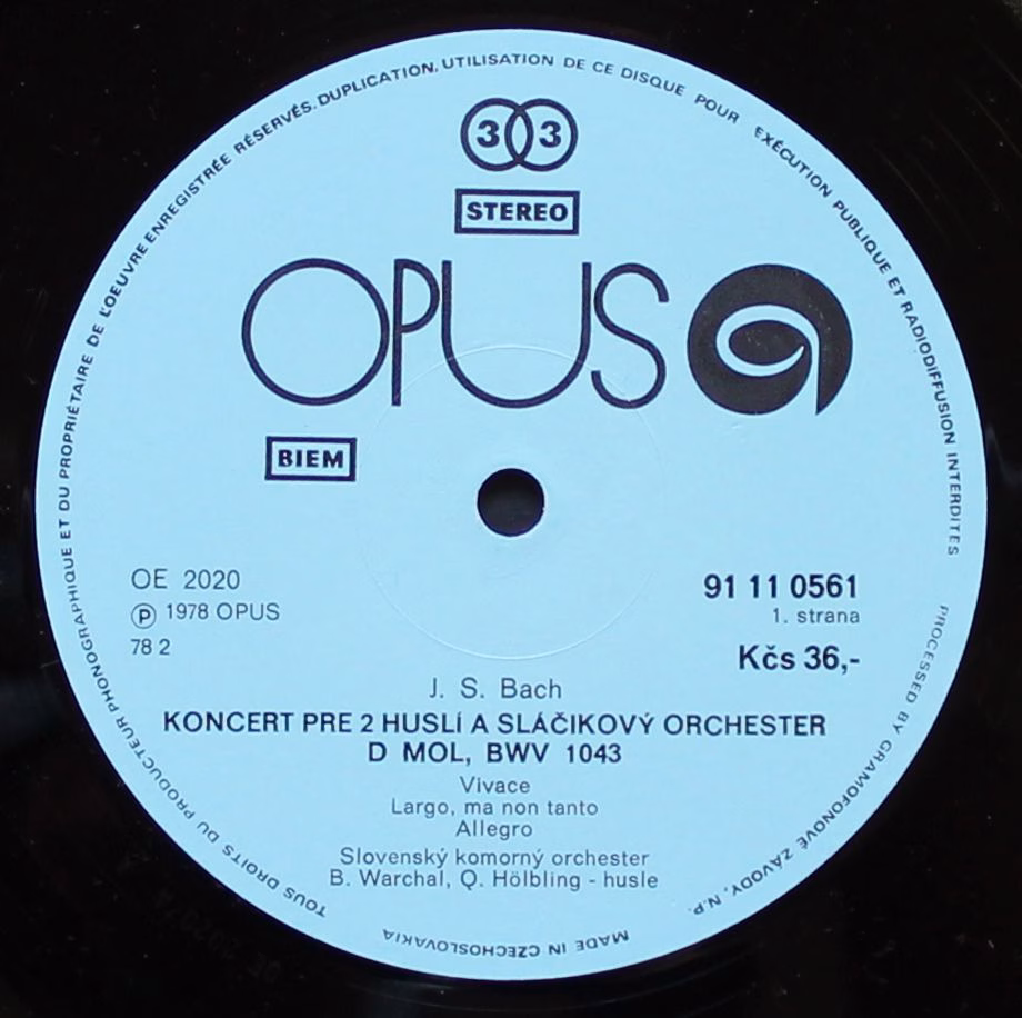 Opus 9111 0561 - Johann Sebastian Bach, Slovak Chamber Orchestra - Image 2