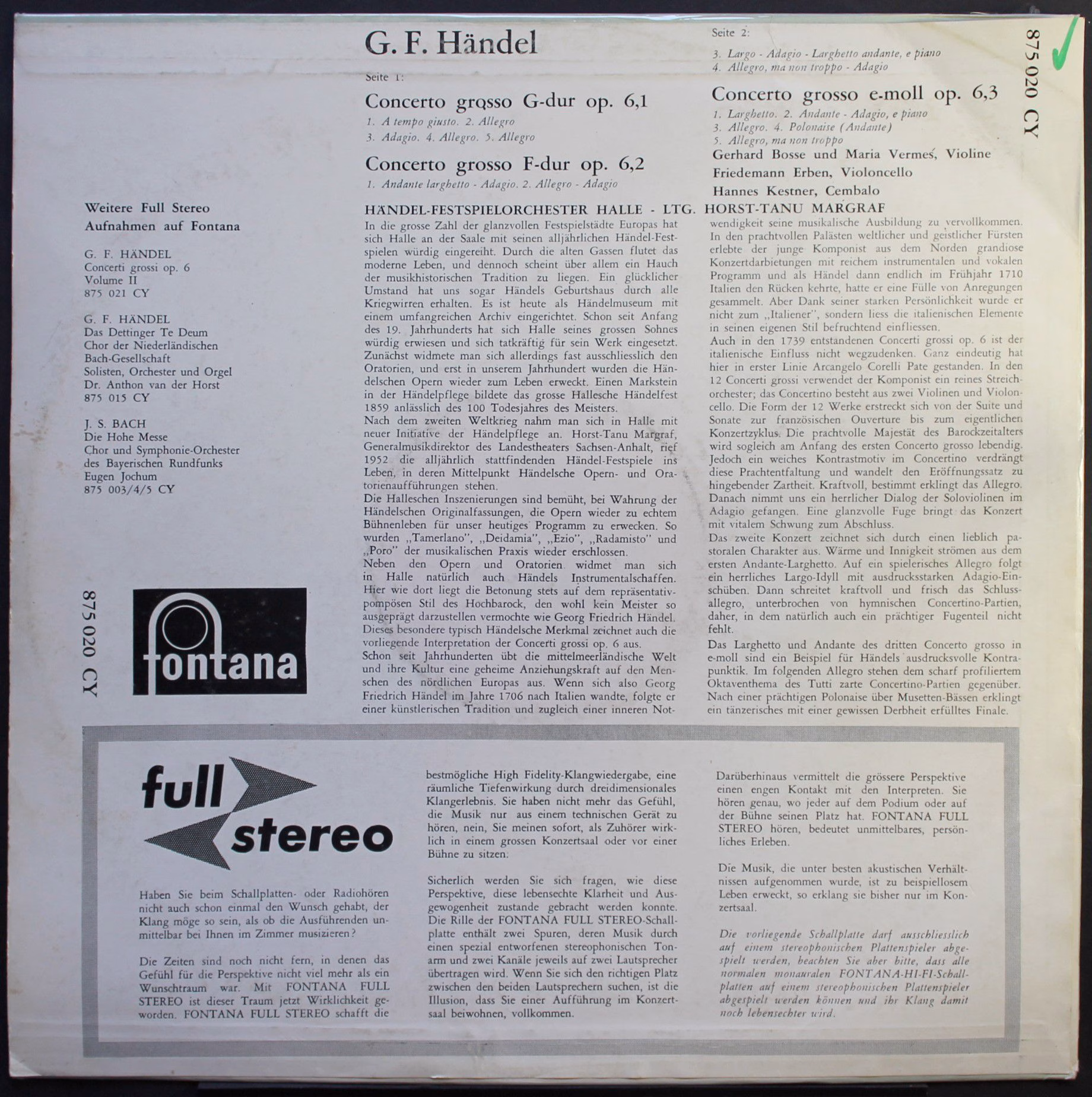 Fontana 875 020 CY - Georg Friedrich Händel, Händel Festspiel-Or - Image 4